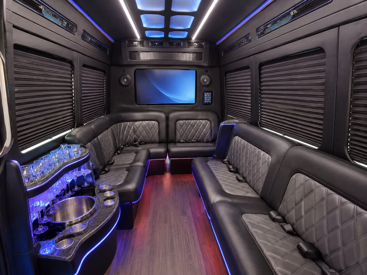 roseville party bus interior